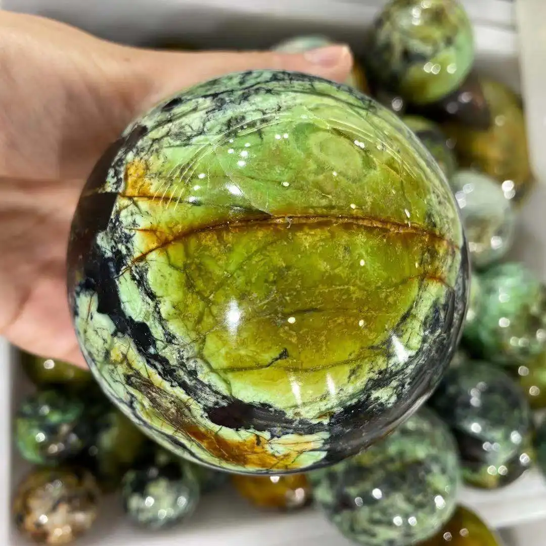 

Natural pine crystal quartz energy ball Reiki healing