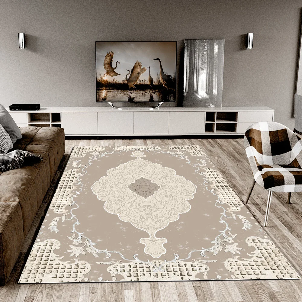 

Traditional Patterned Rubber Carpet Cover Turkish Fabric Rug Protection Cover Room Decorative Bedroom Tapete Cubrir Sponged