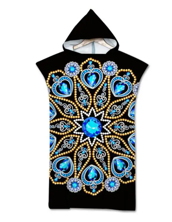 Пляжное полотенце с капюшоном и принтом из микрофибры для взрослых