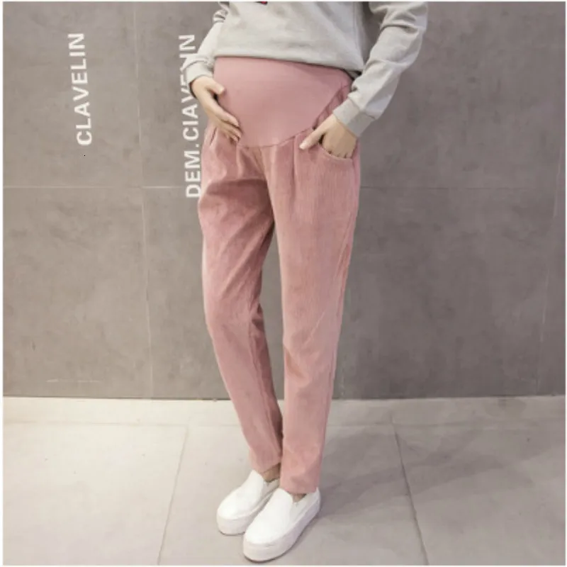 Брюки для беременных женщин зимние вельветовые брюки Бархатные Теплые