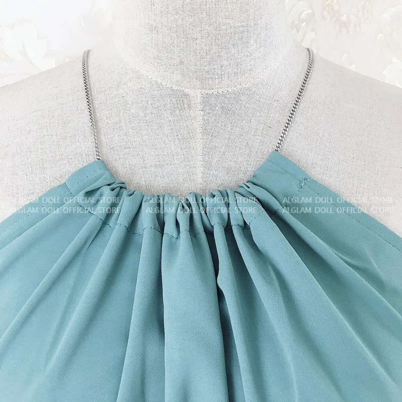 Летний шифоновый топ с лямкой на шее Облегающая белая юбка средней длины