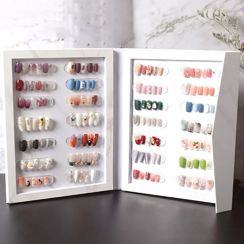 Nail Colors Nail Tips Display Book Nail Art Showing Shelf Gel Polish Manicure Color Card Chart Painting Display Board Magnet