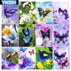 Алмазная вышивка Цветы бабочки, картина из страз сделай сам, полноразмерная, квадратная, круглая, декоративная живопись, Подарочный Декор