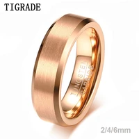 tigrade rose gold color tungsten ring 246 brushed men women wedding band engagement rings for male female couple jewelry