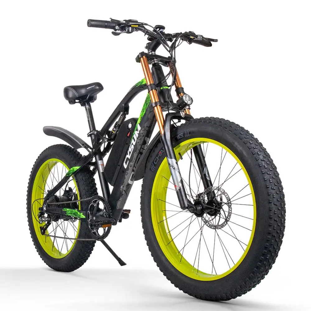 Günstig CYSUM M900 Elektrische Fahrrad Fett Reifen Elektrische Mountainbike 48V 17AH 1000W EBike Strand Cruiser 9-geschwindigkeit Hydraulische Scheiben Bremse