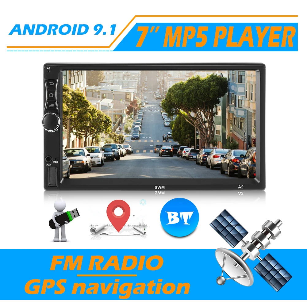 SWM A2 Модернизированный 2DIN 7 дюймов Android 9 1 автомобильный мультимедийный плеер