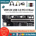 VER12X USB 3.0 PCI-E Райзер 009S Plus Экспресс 1x 4x 8x 16x расширитель графического процессора Райзер адаптер карта SATA дисплей температуры 6-контактный питание