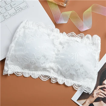 Белый Бюстгальтер Bralet, бюстье, застежка сзади, сексуальный бренд, женское кружевное цветочное укороченное нижнее белье, мягкий бюстгальтер без косточек, Топ без бретелек - Цвет: Белый