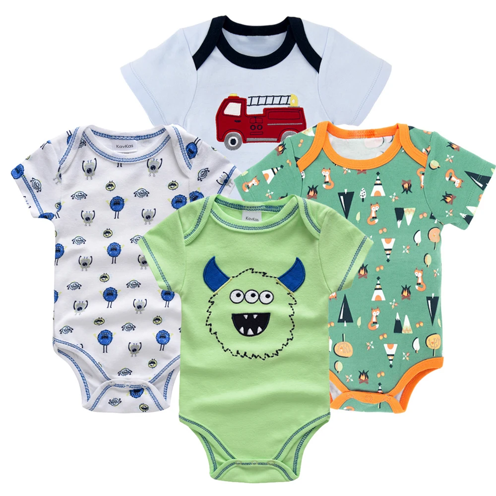HY21692172 Honeyzone Пижама для младенцев 4 шт./компл. короткий рукав новорожденных Пижама для маленьких мальчиков/младенцев Одежда для маленьких мальчиков bossa nova - Цвет: HY21692172