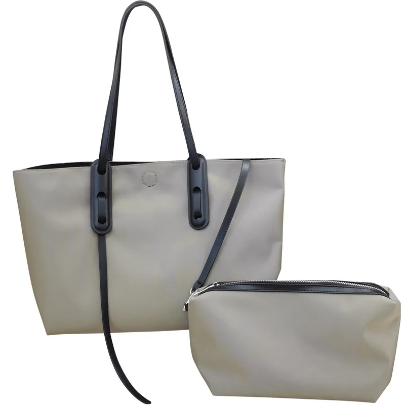

One shoulder Tote big bag trend fashion Simplicity Wear-resistant Solid color Two-piece suit Large-capacity handbag women bag