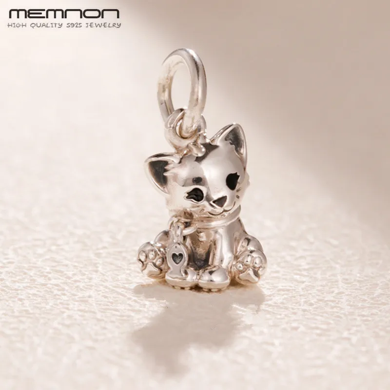 Модель 925 подвеска в виде милой кошки подходят для браслетов и ожерелий с
