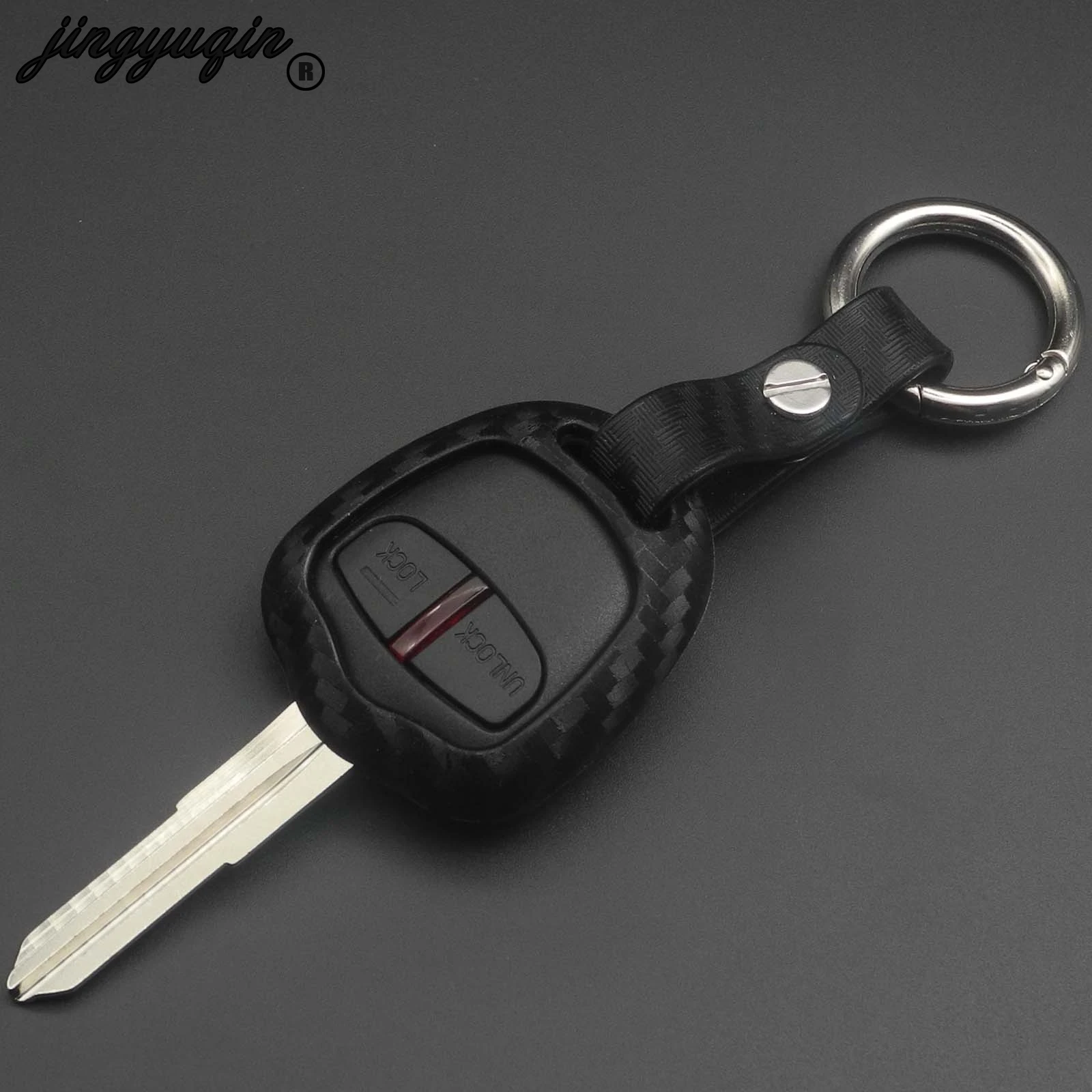 Силиконовый чехол для ключей от машины jingyuqin из углеродного волокна Mitsubishi outlander ASX
