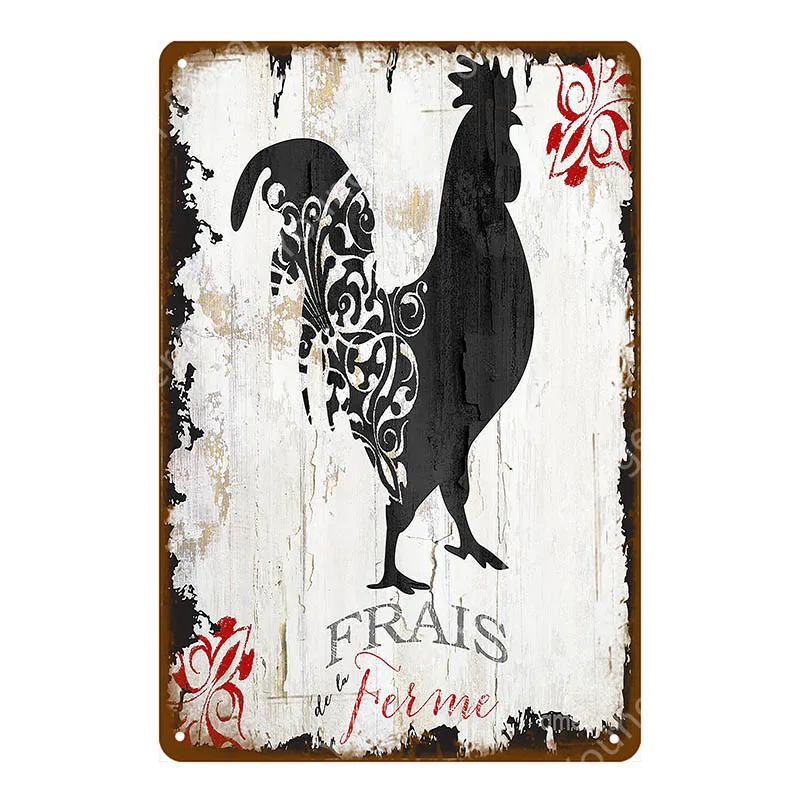 YD7885BI Fresh Eggs Black Grouse Metal Signs Beef Cow Chicken Meat Collection Poster Vintage Wall Painting Craft Farm House Decor YI-164 - Цвет: YD7885BI