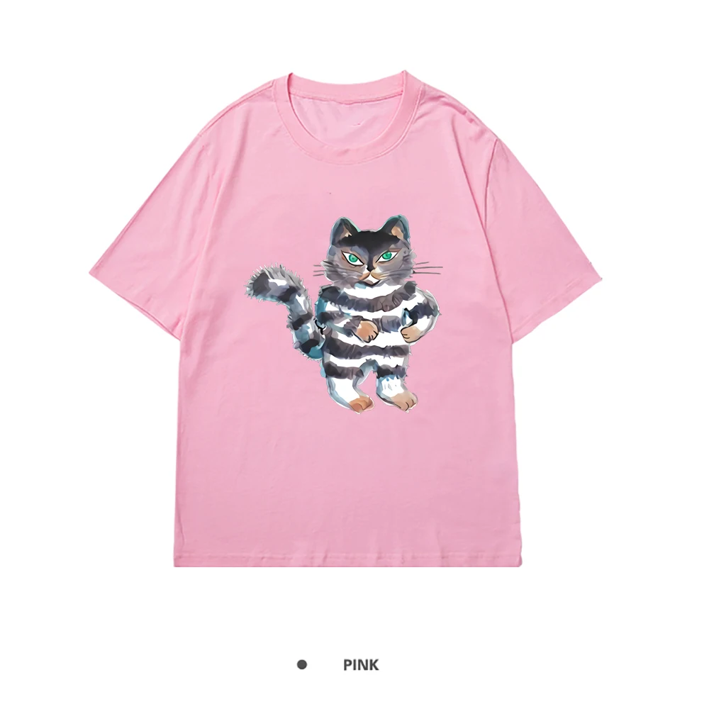 

In The Eat Print T Shirts Woman Summer Short Sleeve Tee Shirts Brand Crewneck T-shirts Fashion Loose T-shirts Woman