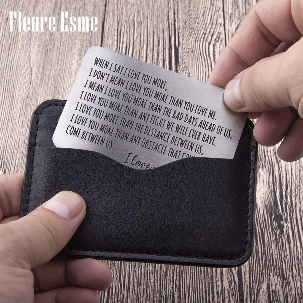 

Wallet Insert Card for Men Husband From Wife Girlfriend Birthday Valentine Wedding Anniversary Gifts for Groom Him