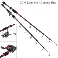 2 7m 7 section carbon fiber lure fishing rod travel ultra light spinning casting fishing pole fishing tools