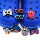 1 шт. НЛО Робот Детская обувь Очаровательная стеклянная фигурка игрушка украшение подходит к обуви пряжка аксессуары для рюкзака браслет подарок