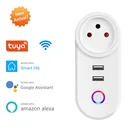 Wi-Fi-Разъем Smart Life Tuya, 16 А, голосовое управление, поддержка Alexa, Google Home