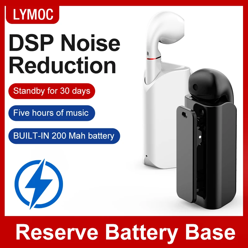 lymoc wireless headsets with microphone charging base trucker bluetooth 5 0 earphone handsfree for cell phone call center office free global shipping