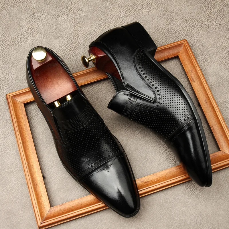 

Туфли мужские классические, Натуральная Воловья кожа, носок, без застежки, деловые, роскошные рабочие ботинки, оксфорды