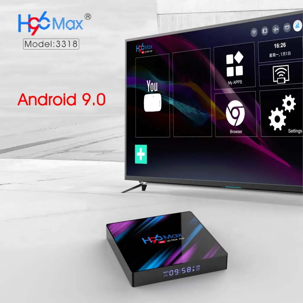 H96 MAX Android 9 0 Smart TV Box RK3318 4 Гб + 64 Беспроводной IPTV 4K USB Декодер каналов кабельного