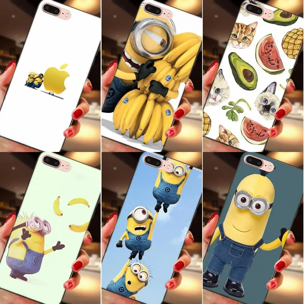 Мягкий чехол из ТПУ с изображением фруктов кота миньонов для Apple iPhone 4 4S 5 5S SE 6 6S 7 8