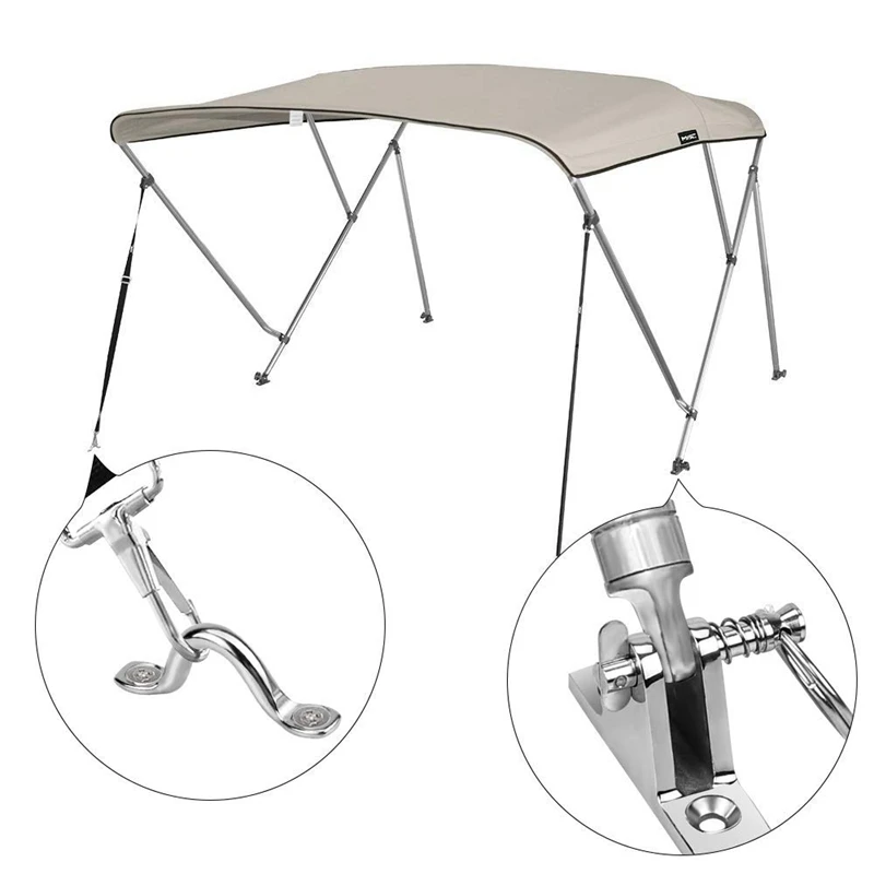 2 Pack Marine 316 Stainless Steel Deck Hinges with Quick Release Pin and 4 Pad Eye Strap for Bimini Boat Top (with 12 PCS M | Автомобили и