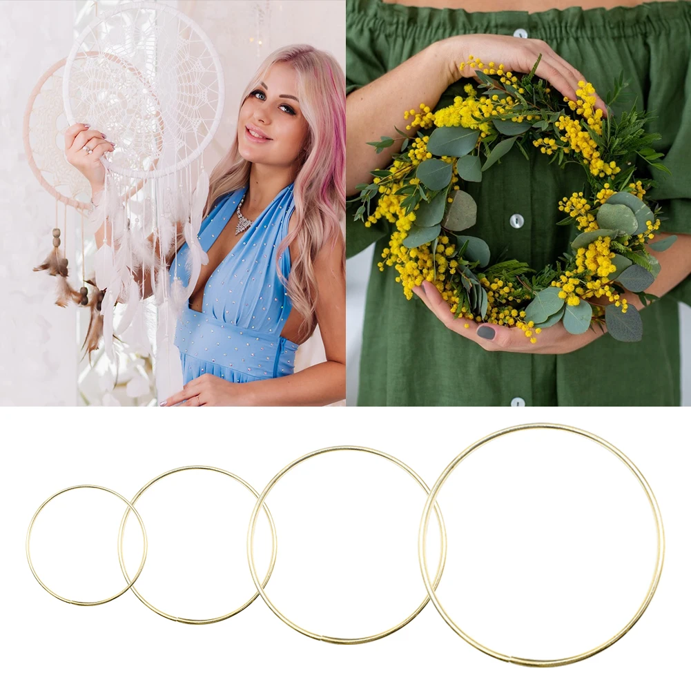 

Metal Ring Iron Circle Round Catcher Wreath Rings For Dream Catchers DIY Crafts 5-40cm Macrame Craft Hoop Wedding Decoration