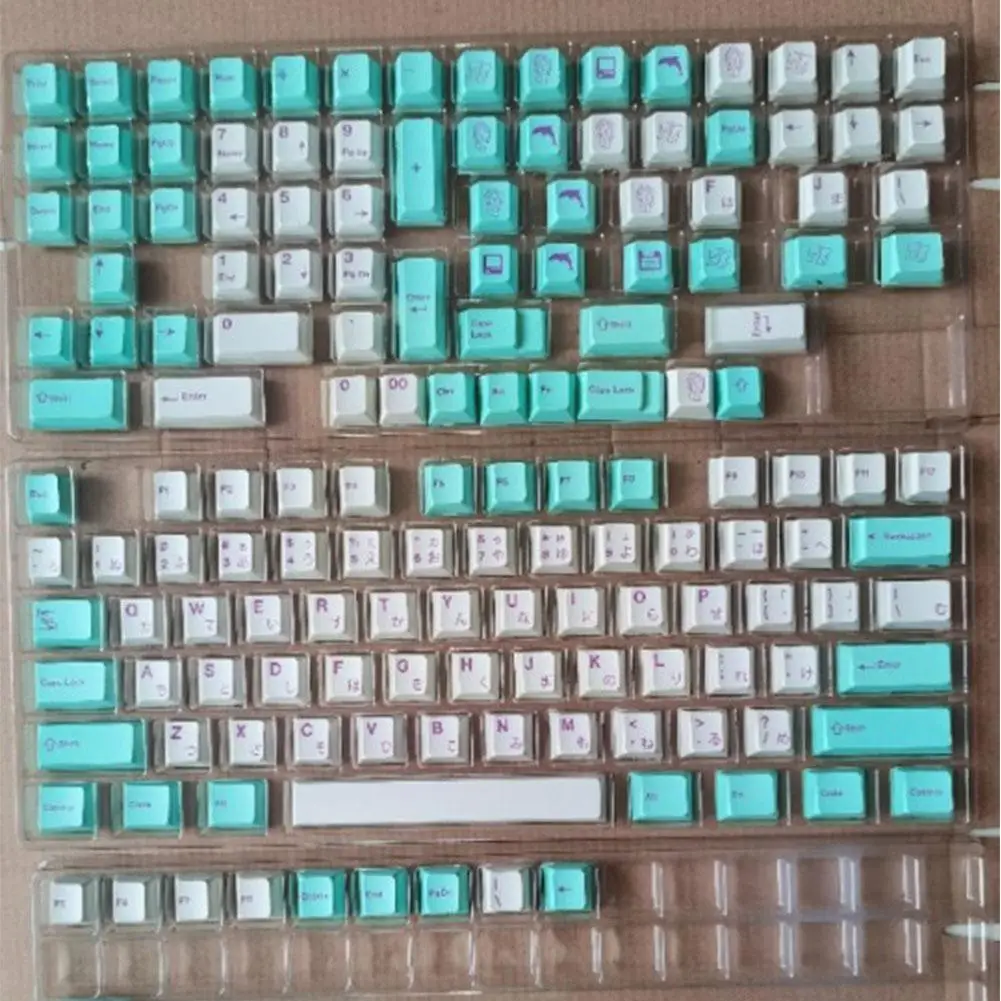 

For Gmk Analog Dreams Green And White 165- Pbt Original Sublimation And English Japanese High Cap M2w0