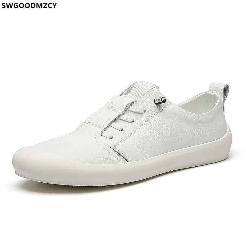 

White Men Casual Shoes Luxury Leather Shoes for Men 2021 Fashion Slip on Shoes Men Мужская повседневная обувь Zapatos De Hombre