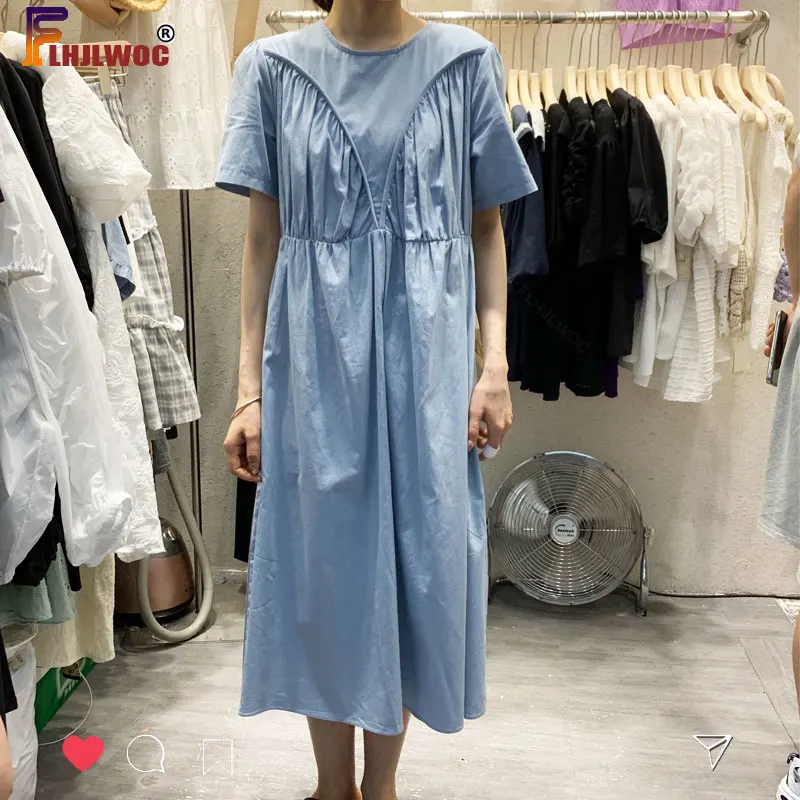 Свободное женское летнее удобное Новое дизайнерское платье в японском стиле с