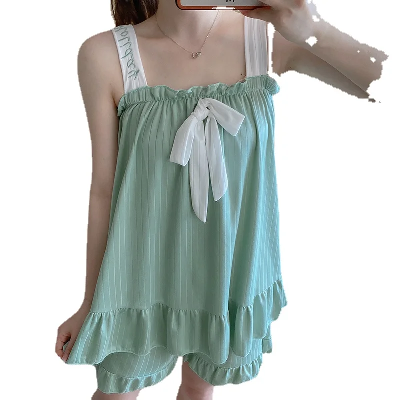 Новый женский пижамный комплект с коротким рукавом высококачественный тонкий