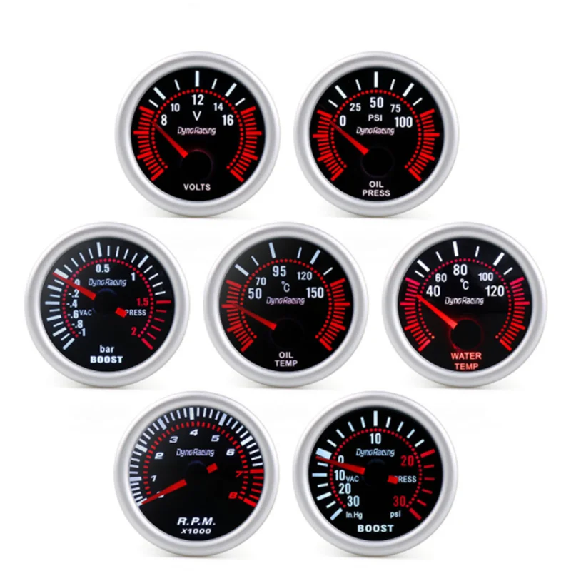 Автомобильный цифровой тахометр Dynoracing измеритель температуры воды и масла 2
