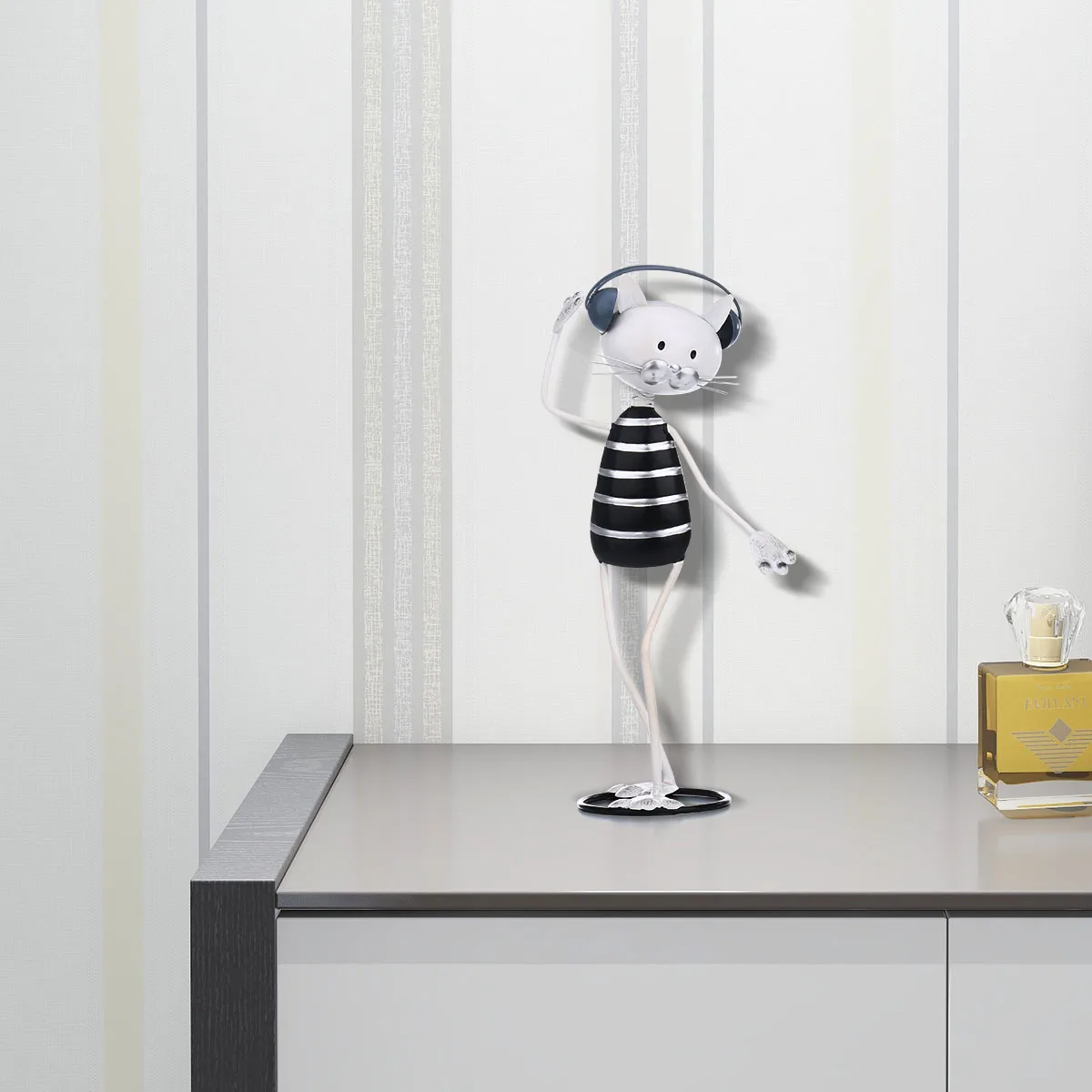 Tooarts мультяшная скульптура кошки Современный Железный орнамент Забавный