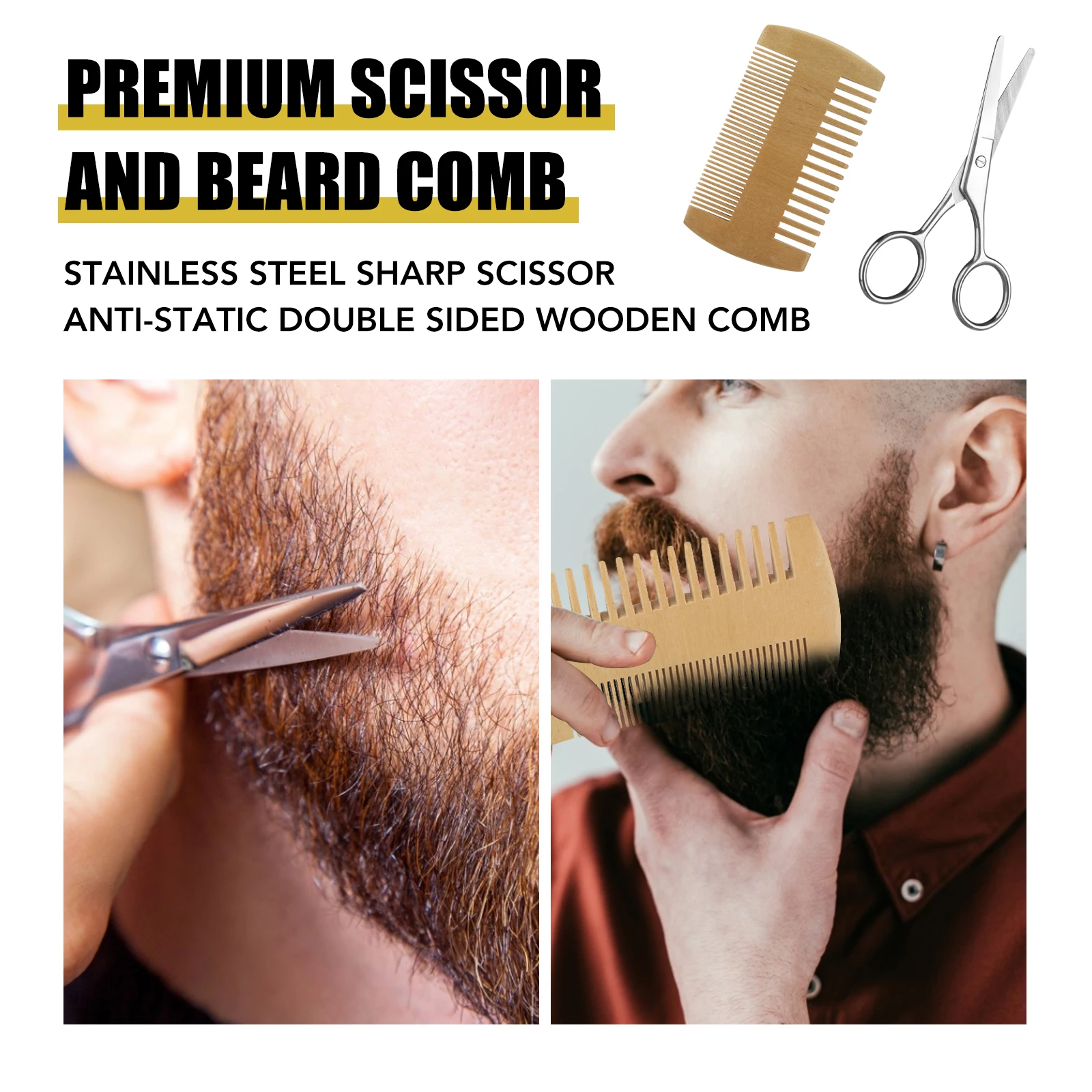 5Pcs/Set Men's Beard Growth Kit Enhancer Serum Essential Oil Balm Nourishing Grooming Beauty Care With Roller Comb Scissor |