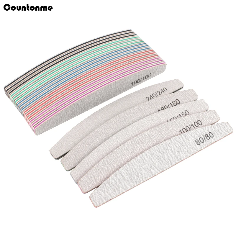 

3/5/10Pcs Thick Sandpaper Nail File 80/100/150/180/240 Boat Lime a ongle Professional Sanding Grinding Manicure Care Tool Supply