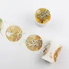 Лента декоративная цветы лотоса османтуса, 6 см, 5 м, 1 шт.