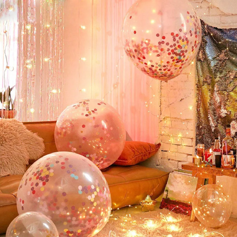 36 дюймов Большие конфетти шары красочные латексные Прозрачные Шары для Baby Shower