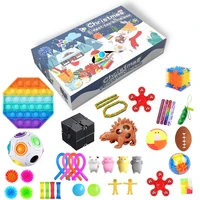 christmas fidget toys 24 days christmas advent calendar pack anti stress toys kit stress relief figet toy blind box kids gift