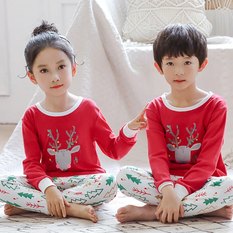 

Boys Girls Pajama Sets New Winter Cotton Set Sleepwear Children Christmas Pajamas Cartoon Dinosaur Cat Pyjamas For Kids 4 6 8 9Y