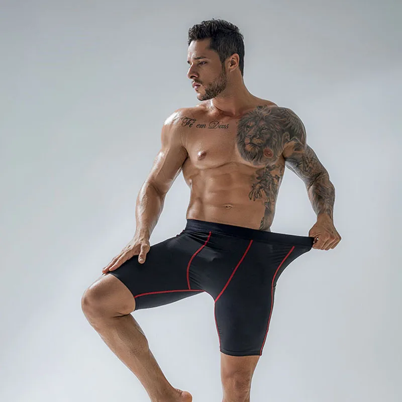

Mens Sports Fitness Shorts With Pockets Running Basketball Compression Training Man Gym Tights Shorts