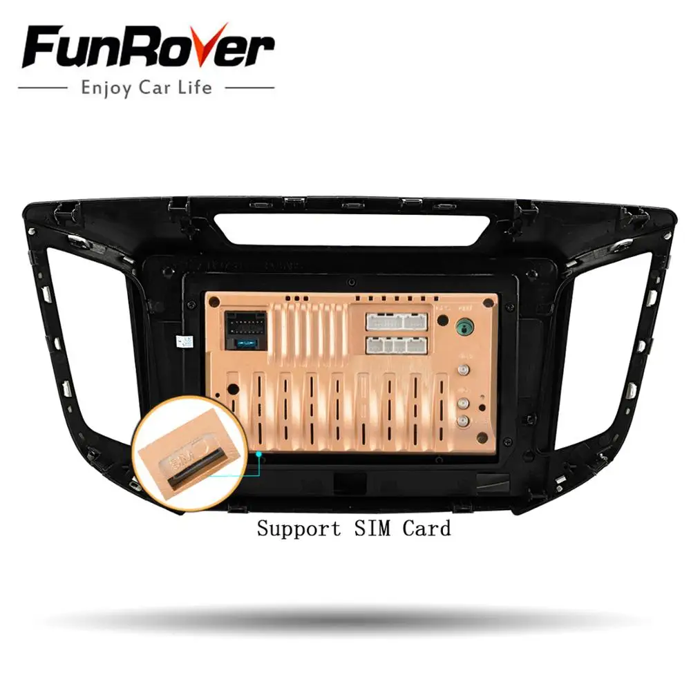 Funrover android9.0 2 din Автомобильный мультимедийный плеер dvd raido для Hyundai IX25 Creta gps