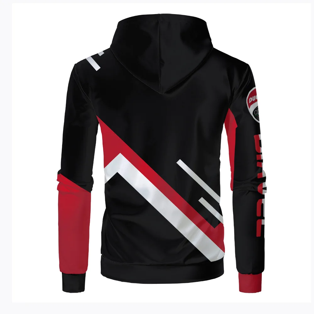 Толстовка мужская с капюшоном и принтом Ducati Повседневный пуловер длинным