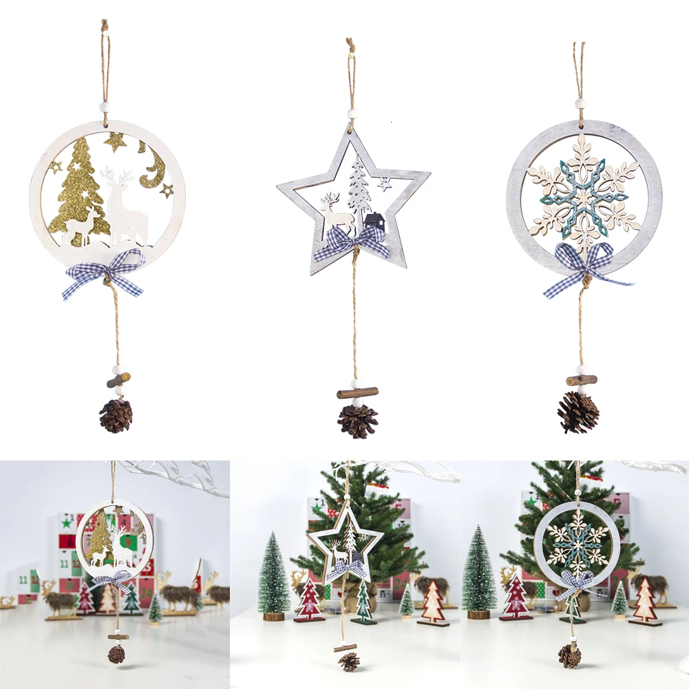 1 шт. креативные рождественские деревянные подвески украшения DIY поделки