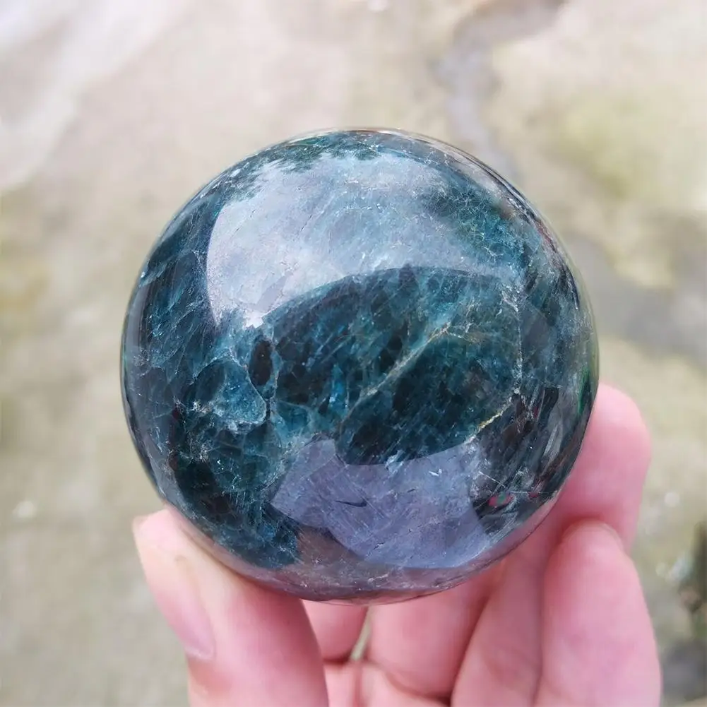 

50mm Natural Blue Apatite Stones Rock Crystal Quartz Home Globe Chakra Cave Sphere Ball Crystal Healing Reiki Decoration Mi W5e7