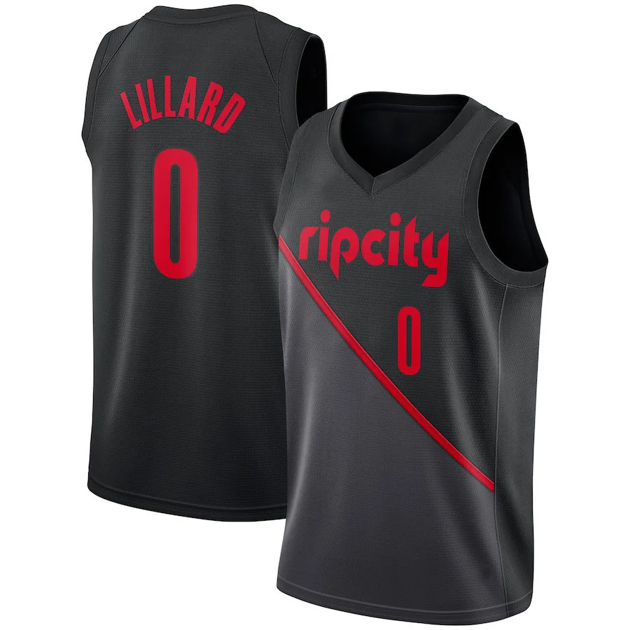 

2021 Embroidery Damian Lillard 0 Basketball Jerseys McCollum 3 City Edition Vest Clothe Carmelo Anthony T shirts Men Tank Tops