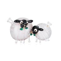 retro little sheep brooch for men and women suit alloy dripping oil fashion animal pins jewelry accessories badge banquet gifts