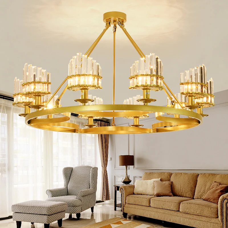 Подвесные светодиодные светильники с кристаллами в скандинавском стиле золотой