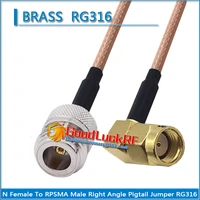 1x pcs n female to rpsma rp sma rp sma male right angle 90 degree coaxial type pigtail jumper rg316 cable n to rpsma low loss