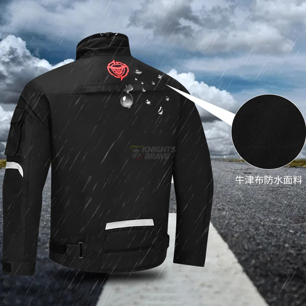 Motorcycle Jacket Winter Cold-proof Waterproof Motorbike Motocross Jacket Suit Protective Gear Men Chaqueta Moto Hombre Black enlarge